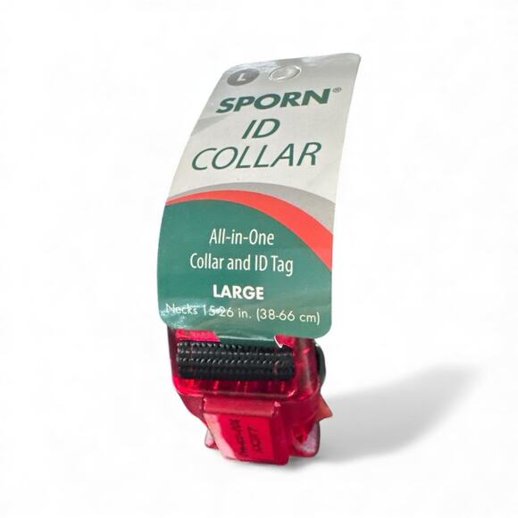 Sporn Dog ID Collar Large All In One Black Red Waterproof Adjustable Neck 15-26” - Picture 4 of 8